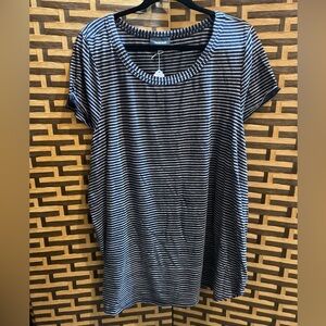 MODCLOTH blue gray striped tunic tee women’s 3x plus